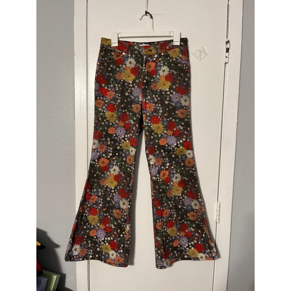 Wrangler Wanderer High Rise Flare Floral Jeans 28/30 Multicolor Retro 70s 622